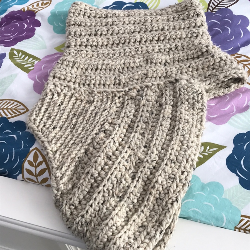 Hand knitted katniss cowl